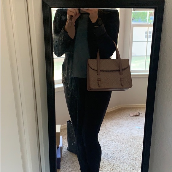 Alaia Nude/Tabac Tote with Crossbody Strap - Picture 9 of 11